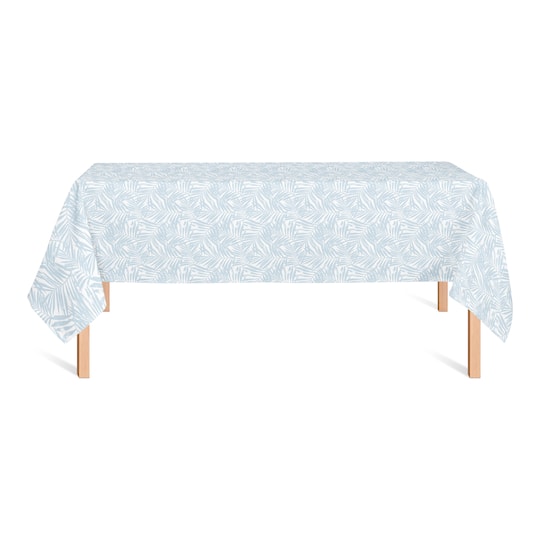 102" Blue Palm Leaf Pattern Tablecloth